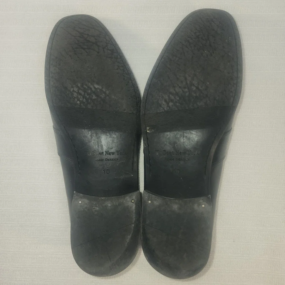 To Boot New York Adam Derrick Mens Black Leather Penny Loafers Size 10 Italy